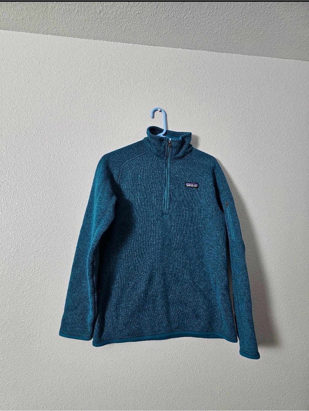Patagonia Teal Blue Women's Half-Zip Fleece Pullover Sz L